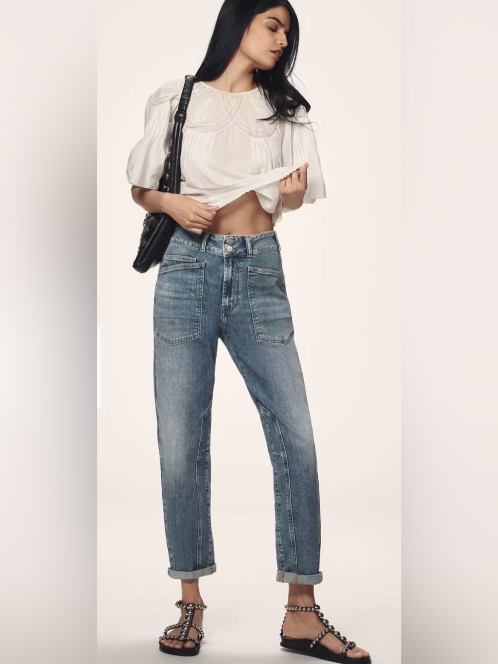 Anthropologie Pilcro Wanderer Mid-Rise Relaxed Jeans Lonnie Wash Size 29 NWOT - Picture 2 of 16